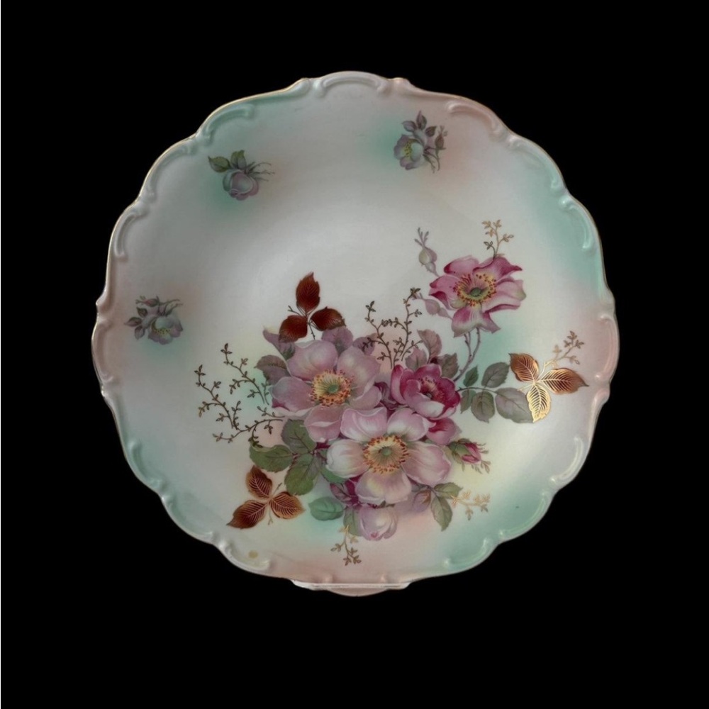 Antique 1940s Schumann Arzberg Bavaria "Desert Rose" 12" Chop Plate